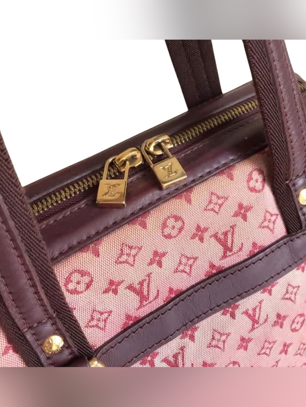Louis Vuitton LV Monogram Logo Josephine GM PINK Lin Shoulder Bag Purse - Picture 14 of 14